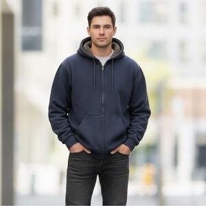 Carhartt Men's Dark Blue Zip-Up Sweater